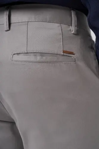 Morven Erkek Gri Pamuk Trend Slim Fit Chino Pantolon - 4