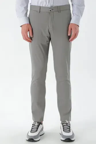 Morven Erkek Gri Piefti Pamuk Yan Cep Slim Fit Chino Pantolon - MORVEN (1)
