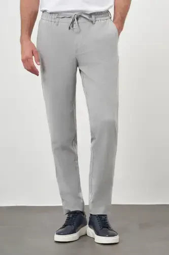 Morven Erkek Gri Poliviskon Trend İpli Jogger Slim Fit Spor Pantolon 