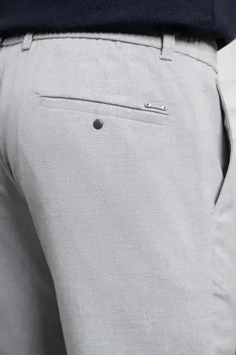 Morven Erkek Gri Slim Fit Dar Kesim İpli Jogger Pantolon - 5