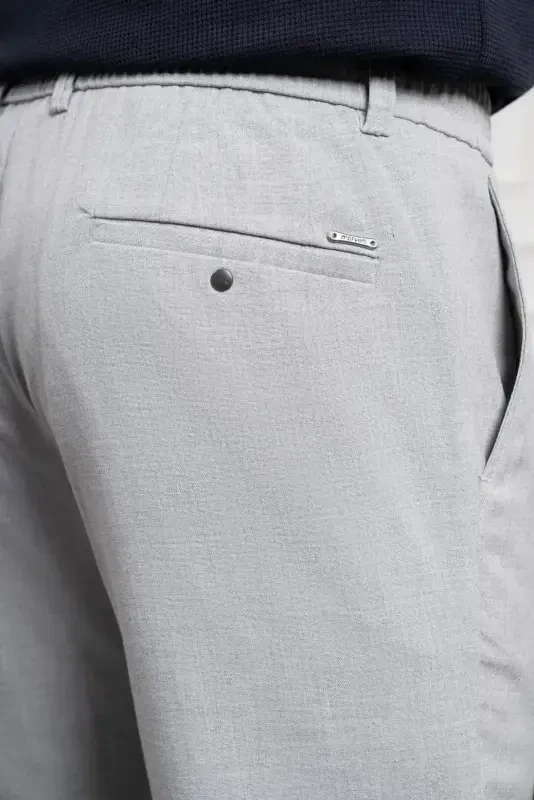 Morven Erkek Gri Slim Fit Dar Kesim İpli Jogger Pantolon - 5