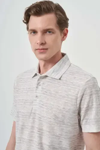 Morven Erkek Gri Trend Dinamik Fit Polo Yaka T-Shirt - MORVEN (1)