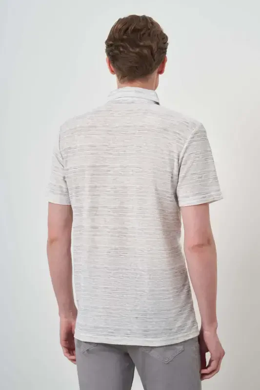 Morven Erkek Gri Trend Dinamik Fit Polo Yaka T-Shirt - 4