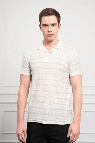 Morven Erkek Gri Trend Dynamic Fit Rahat Kesim Polo Yaka T-Shirt - MORVEN (1)