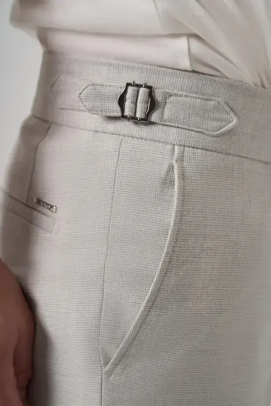 Morven Erkek Gri Trend Pileli Slim Fit Pantolon - 4