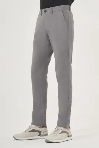 Morven Erkek Gri Yazlık Pamuk Yan Cep Slim Fit Chino Pantolon 