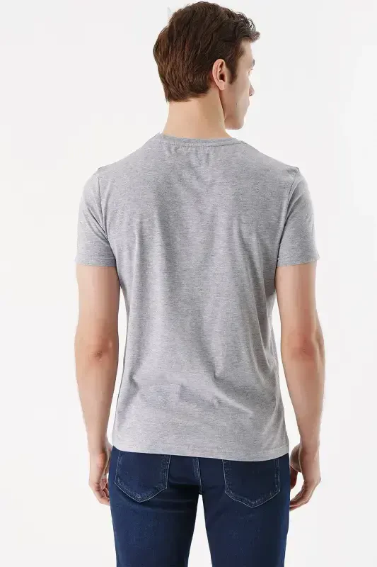 Morven Erkek Grimel Basic Düz %100 Pamuk Bisiklet Yaka Dynamic Fit Rahat Kesim Kısa Kollu Tişört - 6