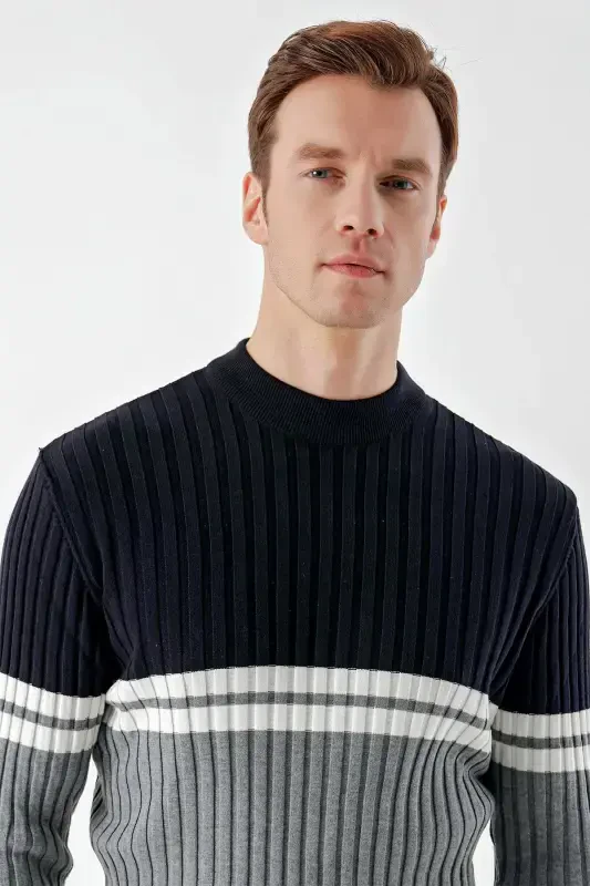 Modazone Erkek Grimel Trend Panolu Bato Yaka Dynamic Fit Rahat Kesim Triko - 4