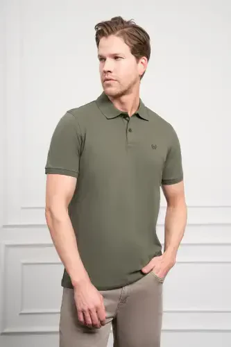 Morven Erkek Haki Basic Polo Yaka Dynamic Fit T-Shirt - 3