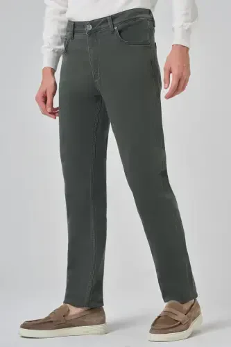 Morven Erkek Haki Denim 5 Cep Dynamic Fit Jean Kot Pantolon - 3