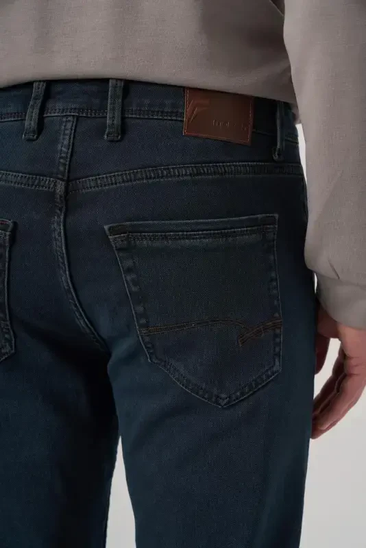 Morven Erkek Haki Denim 5 Cep Slim Fit Jean Kot Pantolon - 4