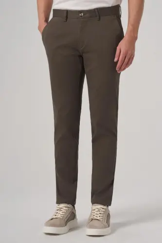 Modazone Erkek Haki Pamuk Trend Slim Fit Chino Pantolon 