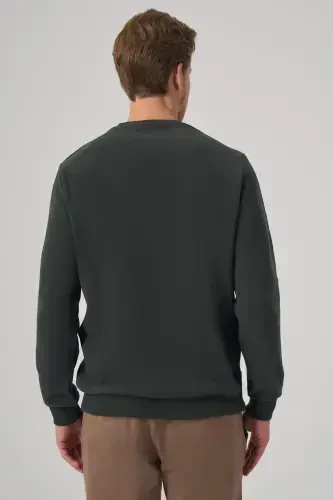 Morven Erkek Haki Trend Bisiklet Yaka Sweatshirt - 5