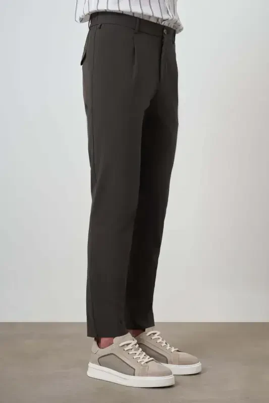 Morven Erkek Haki Trend Slim Fit Tam Lastik Pantolon - 3