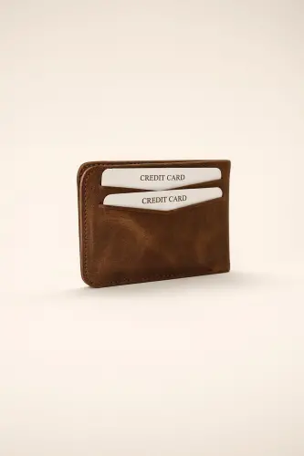 Modazone Erkek KAHVE %100 Deri Cüzdan Kartlık - 3