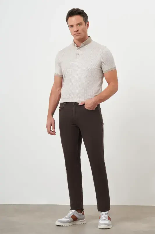 Morven Erkek KAHVE Mevsimlik Pamuk 5 Cep Dynamic Fit Jean Pantolon - 5