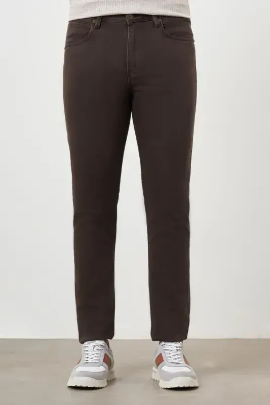 Modazone Erkek KAHVE Mevsimlik Pamuk 5 Cep Dynamic Fit Jean Pantolon - MORVEN
