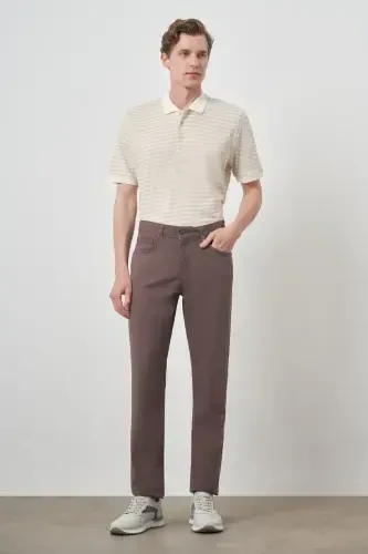 Modazone Erkek KAHVE Pamuk 5 Cep Dynamic Fit Jean Kot Pantolon - MORVEN (1)