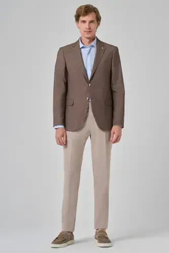 Morven Erkek KAHVE Yünlü Dynamic Fit Rahat Kesim Ceket - 3