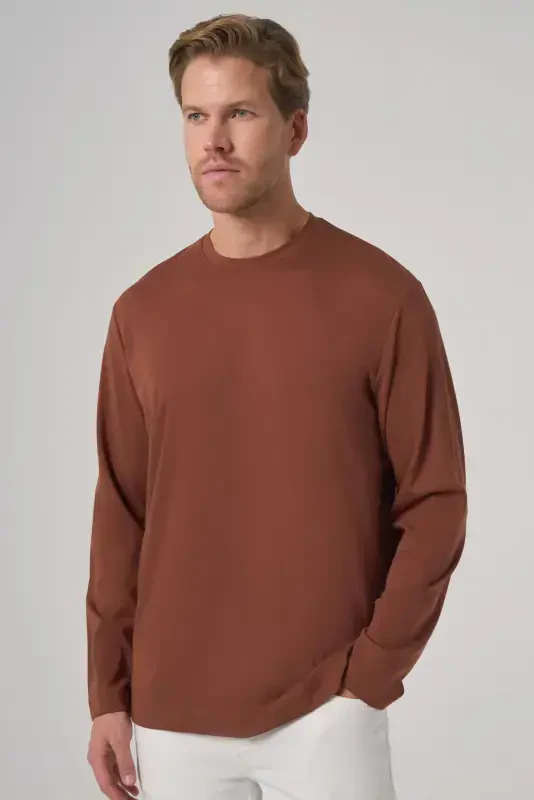 Morven Erkek Kiremit Trend Bisiklet Yaka Rayon Sweatshirt - 2