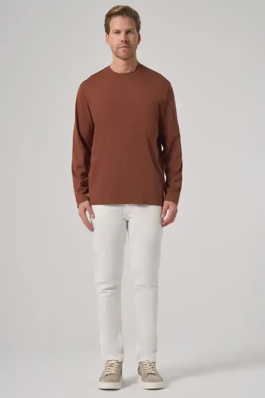 Morven Erkek Kiremit Trend Bisiklet Yaka Rayon Sweatshirt - 4