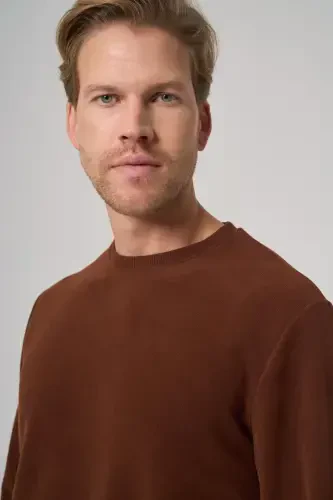 Morven Erkek Kiremit Trend Bisiklet Yaka Sweatshirt - 3