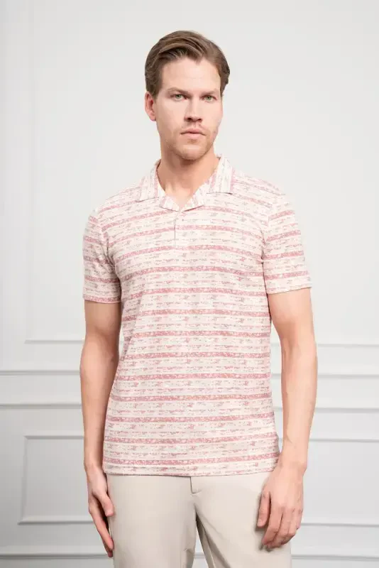 Morven Erkek Kiremit Trend Dynamic Fit Rahat Kesim Polo Yaka T-Shirt - 1