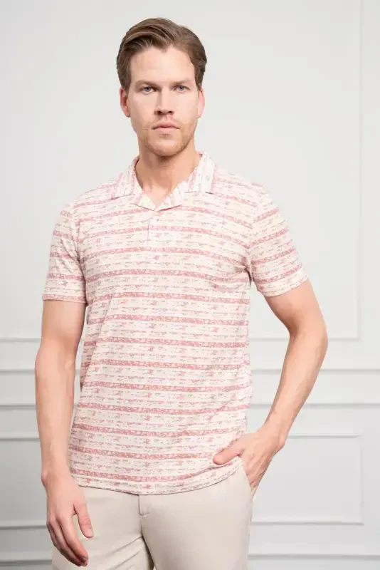 Morven Erkek Kiremit Trend Dynamic Fit Rahat Kesim Polo Yaka T-Shirt - 4