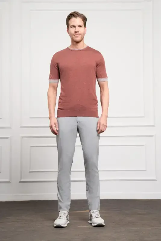 Morven Erkek Kiremit Trend Polo Yaka Dinamik Fit Rahat Kesim T-Shirt - 2