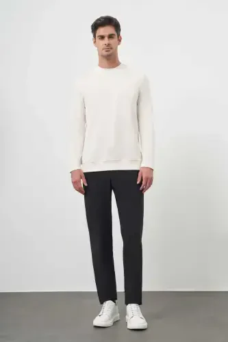 Modazone Erkek Kremrengi Basic Dynamic Fit Bisiklet Yaka Sweet Shirt - 5