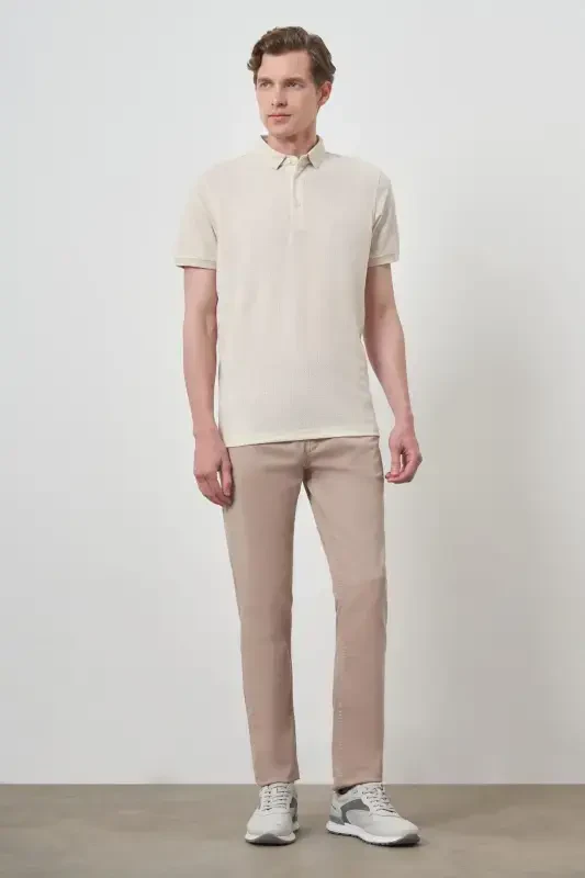 Morven Erkek Kremrengi Trend Polo Yaka T-Shirt - 2