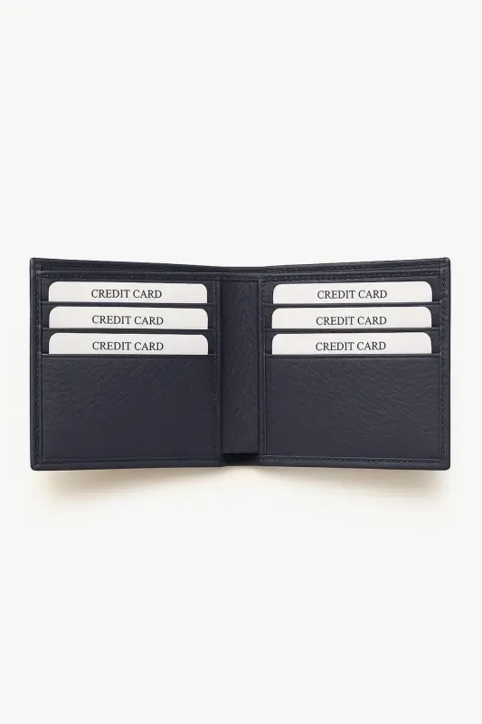 Morven Erkek Lacivert Basic %100 Deri Cüzdan - 2