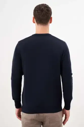 Morven Erkek Lacivert Basic V Yaka Dynamic Fit Rahat Kesim Triko - 6