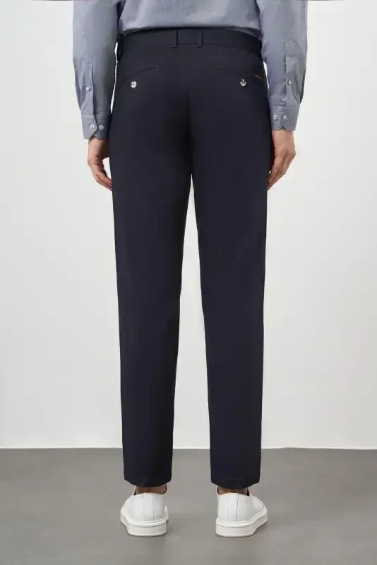 Morven Erkek Lacivert Chino Dynamik Fit Pantolon - 5