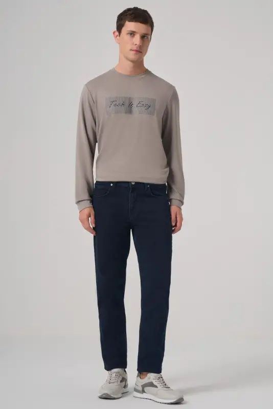 Morven Erkek Lacivert Denim 5 Cep Dynamic Fit Jean Kot Pantolon - 3