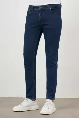Morven Erkek Lacivert Denim 5 Cep Slim Fit Jean Kot Pantolon - MORVEN (1)