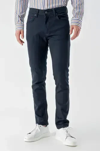 Modazone Erkek Lacivert Mevsimlik Pamuk 5 Cep Slim Fit Jean Pantolon 