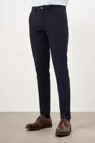 Modazone Erkek Lacivert Mevsimlik Pamuk Yan Cep Slim Fit Chino Pantolon - MORVEN (1)