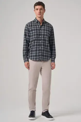 Morven Erkek Lacivert Regular Fit Oduncu Gömlek - 4