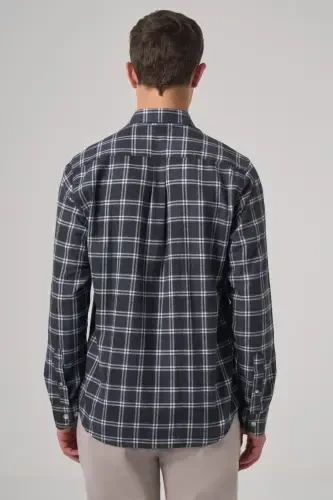 Morven Erkek Lacivert Regular Fit Oduncu Gömlek - 5