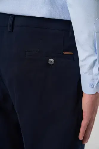 Morven Erkek Lacivert Pamuk Trend Dynamic Fit Chino Pantolon - 4