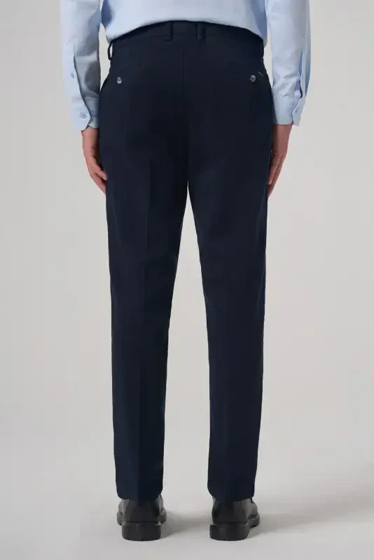 Morven Erkek Lacivert Pamuk Trend Dynamic Fit Chino Pantolon - 5