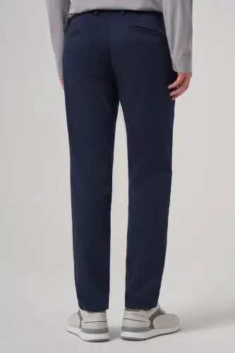 Morven Erkek Lacivert Pamuk Trend Slim Fit Chino Pantolon - 5