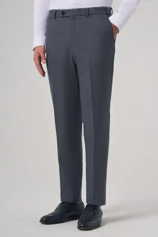 Morven Erkek Lacivert Poliviskon Trend Desenli Dynamic Fit Pantolon - 2