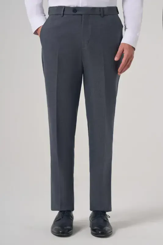 Modazone Erkek Lacivert Poliviskon Trend Desenli Dynamic Fit Pantolon - MORVEN