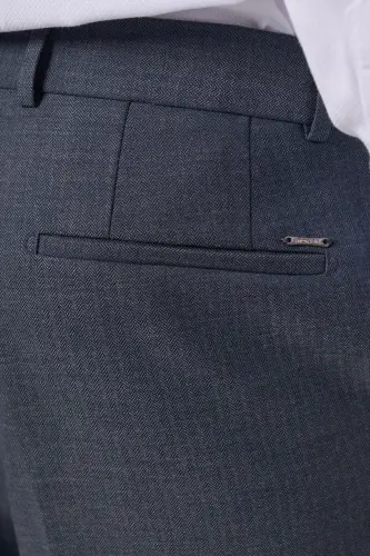 Modazone Erkek Lacivert Poliviskon Trend Desenli Dynamic Fit Pantolon - 3