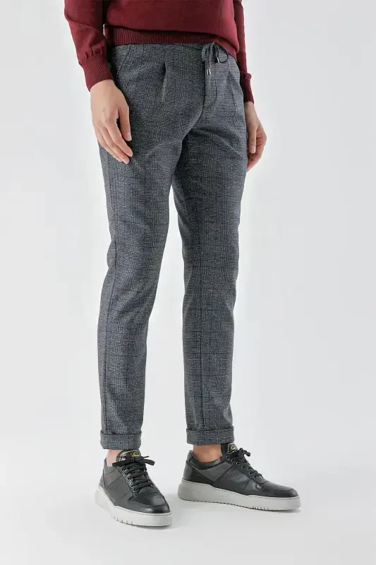 Morven Erkek Lacivert Poliviskon Trend İpli Jogger Slim Fit Spor Pantolon - 2