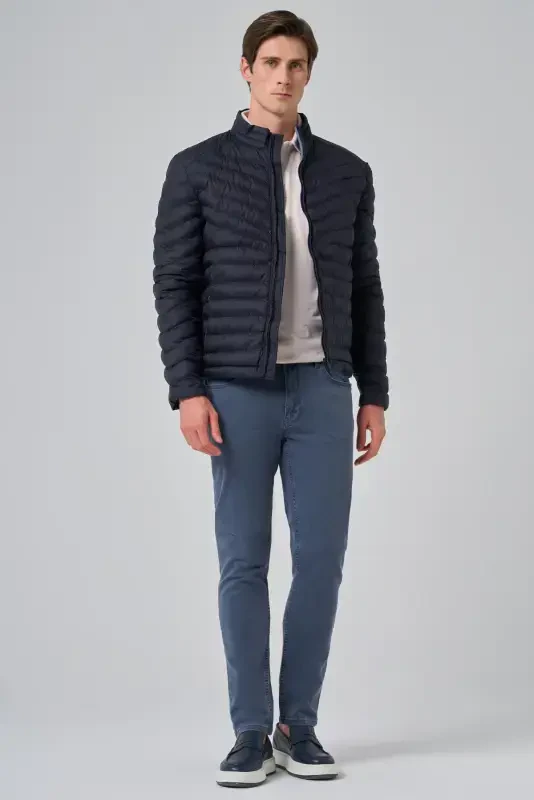 Morven Erkek Lacivert Polyester Kısa Kapitone Mont - 4