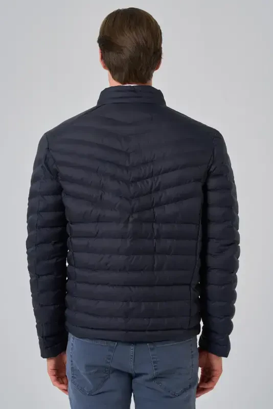 Morven Erkek Lacivert Polyester Kısa Kapitone Mont - 5