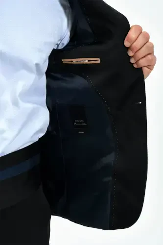 Morven Erkek Lacivert Portofino Slimfit Jakarlı Smokin - 4